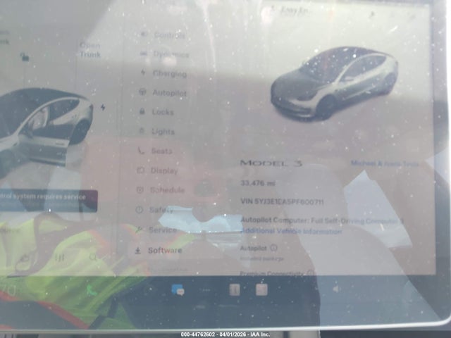 2023 Tesla Model 3 Rear-wheel Drive მანქანა იყიდება აუქციონზე, vin: 5YJ3E1EA5PF600711, აუქციონის ნომერი: 44762602