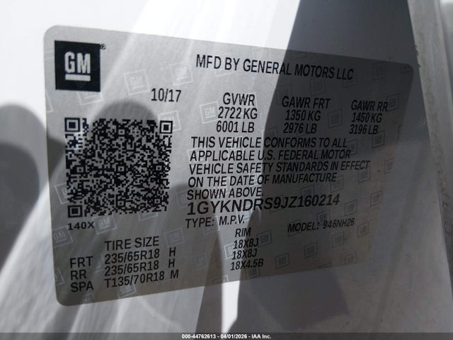 Aukcja sprzedaży 2018 Cadillac Xt5 Luxury, vin: 1GYKNDRS9JZ160214, numer aukcji: 44762613
