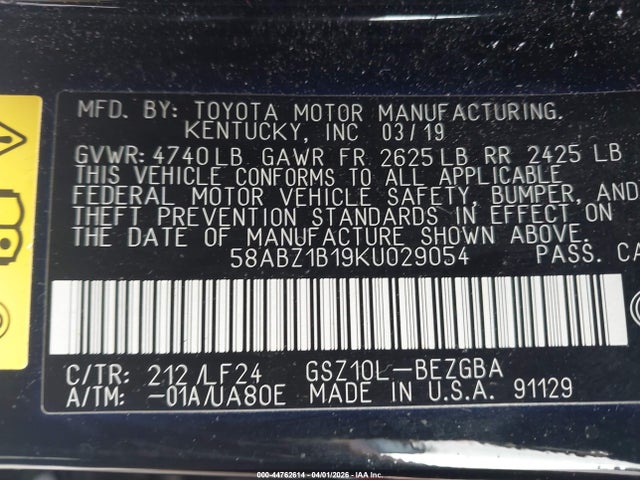 58ABZ1B19KU029054 Lexus Es 350 F Sport