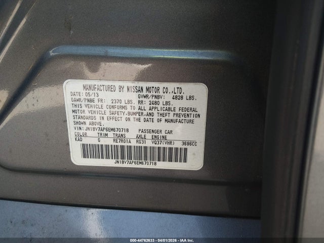 Продажа на аукционе авто 2014 Infiniti Q50 Premium, vin: JN1BV7AP6EM670718, номер лота: 44762633