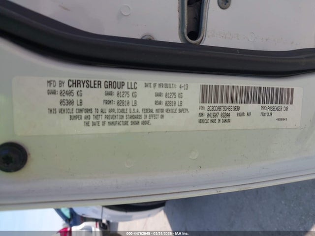 Продажа на аукционе авто 2013 Chrysler 300 300s, vin: 2C3CCABT9DH691830, номер лота: 44762649