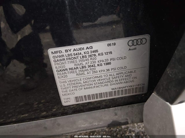 WA1BNAFYXK2116174 Audi Q5 45 Premium
