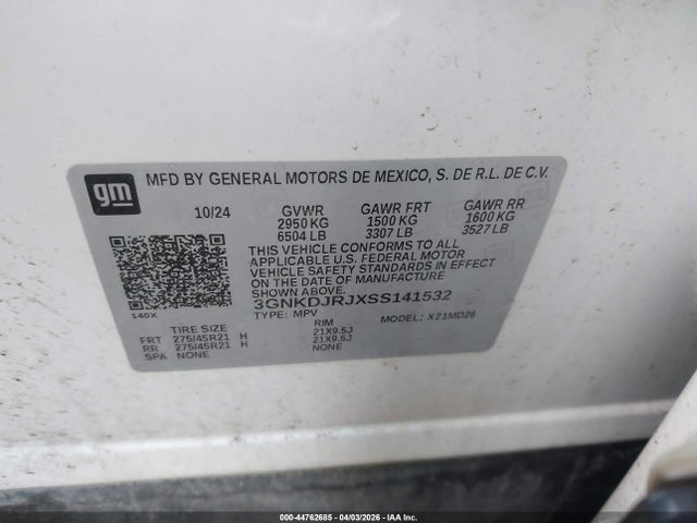 3GNKDJRJXSS141532 Chevrolet Blazer Ev Rs Awd