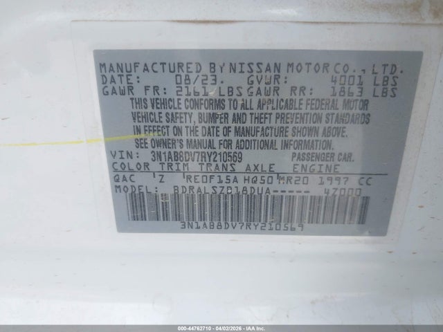 3N1AB8DV7RY210569 Nissan Sentra Sr Xtronic Cvt