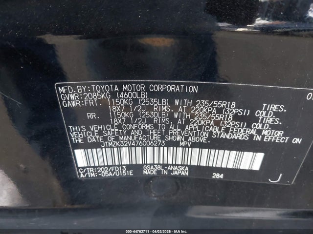 Продаж на аукціоні авто 2007 Toyota Rav4 Sport V6, vin: JTMZK32V476006273, номер лоту: 44762711