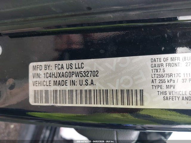 Aukcja sprzedaży 2023 Jeep Wrangler 2-door Willys 4x4, vin: 1C4HJXAG0PW532702, numer aukcji: 44762723