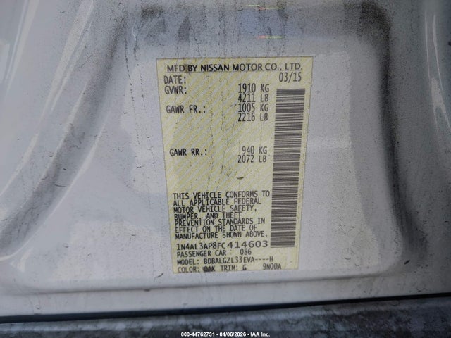 1N4AL3AP8FC414603 Nissan Altima 2.5 S