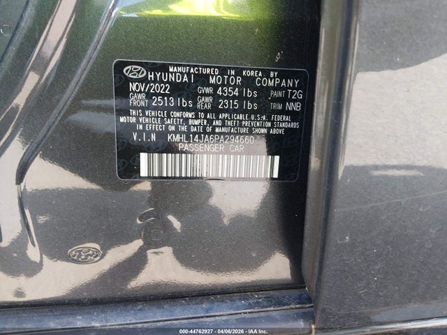Продажа на аукционе авто 2023 Hyundai Sonata Sel, vin: KMHL14JA6PA294660, номер лота: 44762927