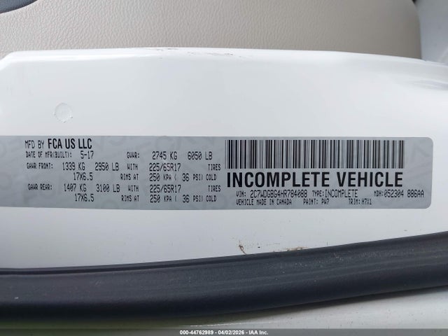 2C7WDGBG4HR784088 Dodge Grand Caravan Se