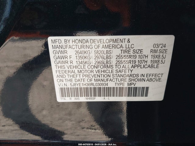 Acura Mdx Standard 2024 5J8YE1H36RL030934 Image 9
