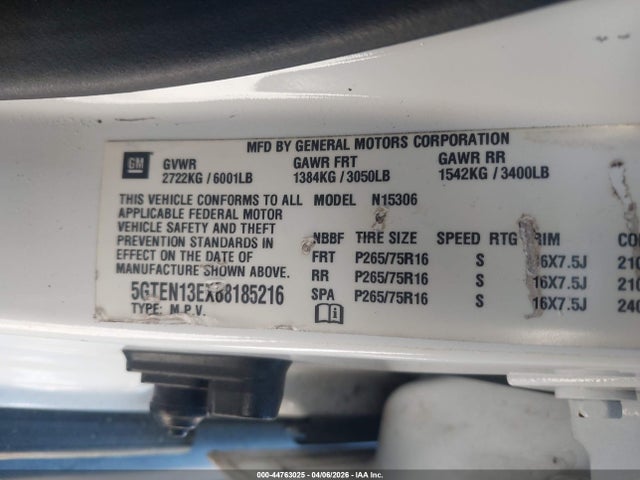 2008 HUMMER H3 SUV 5GTEN13EX88185216 Photo 8