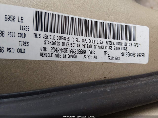 Продаж на аукціоні авто 2010 Dodge Grand Caravan Se, vin: 2D4RN4DE1AR318600, номер лоту: 44763155