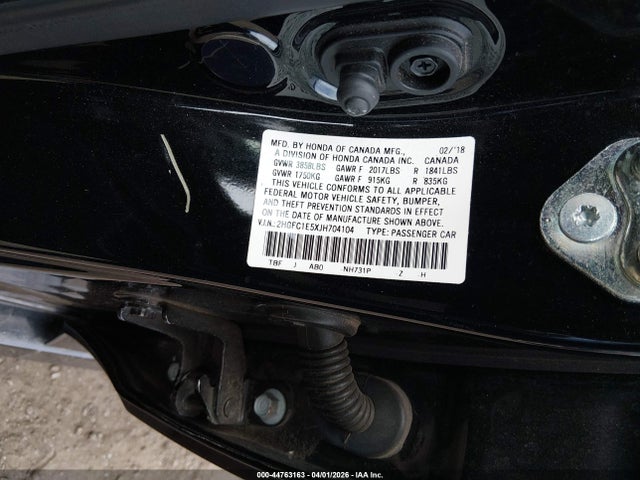 2018 Honda Civic Si მანქანა იყიდება აუქციონზე, vin: 2HGFC1E5XJH704104, აუქციონის ნომერი: 44763163
