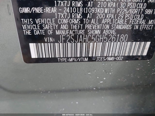 JF2SJAHC5GH526180 Subaru Forester 2.5i Limited