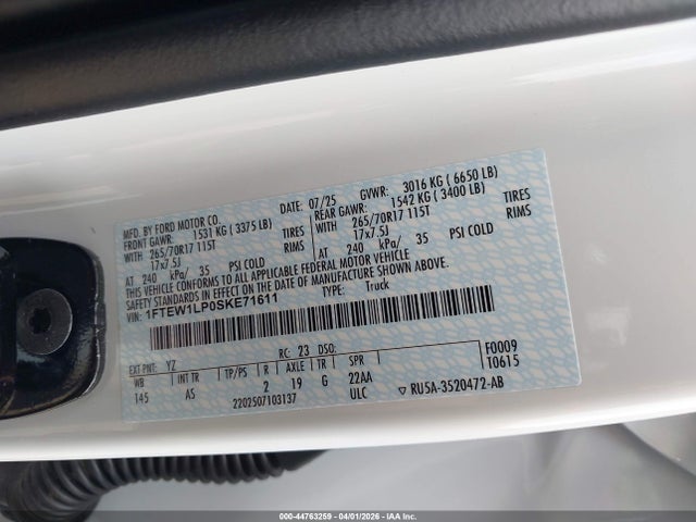 Ford F-150 Xl 2025 1FTEW1LP0SKE71611 Image 9