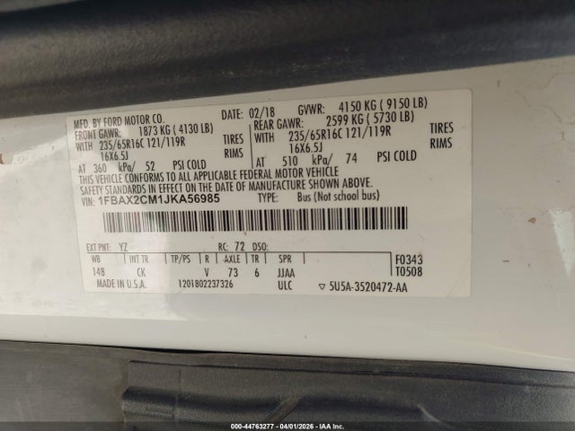 Ford Transit-350 Xlt 2018 1FBAX2CM1JKA56985 Image 9