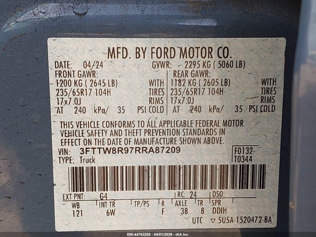 2024 FORD MAVERICK 3FTTW8R97RRA87209 Photo 8