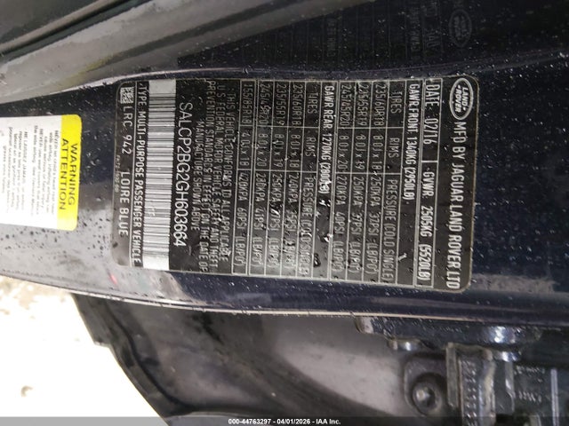 2016 LAND ROVER DISCOVERY SPORT SALCP2BG2GH603664 Photo 8