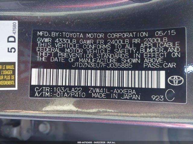Toyota Prius V Four 2015 JTDZN3EU7FJ035885 Image 9