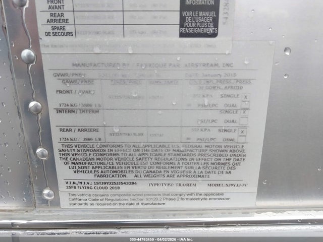 1STJ9YJ25JJ543284 Airstream Other