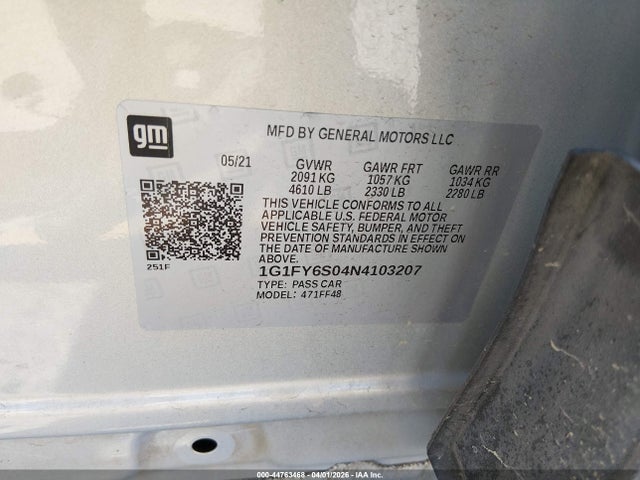 1G1FY6S04N4103207 Chevrolet Bolt Euv Fwd Lt