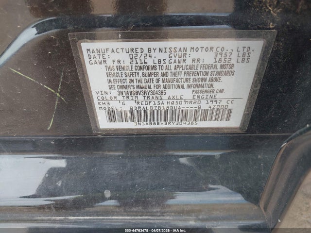 Nissan Sentra S Xtronic Cvt 2024 3N1AB8BV3RY304385 Image 9