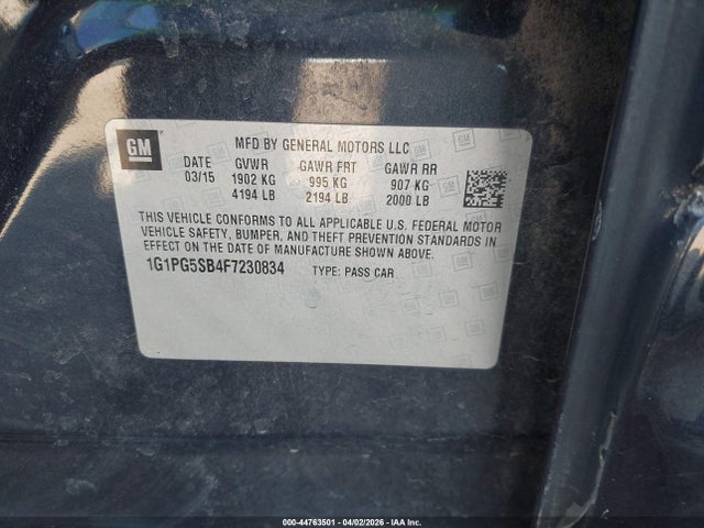 Chevrolet CRUZE LTZ 2015 1G1PG5SB4F7230834 Image 9