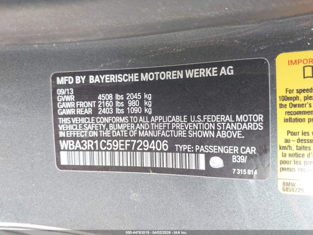 Aukcja sprzedaży 2014 Bmw 435i, vin: WBA3R1C59EF729406, numer aukcji: 44763519