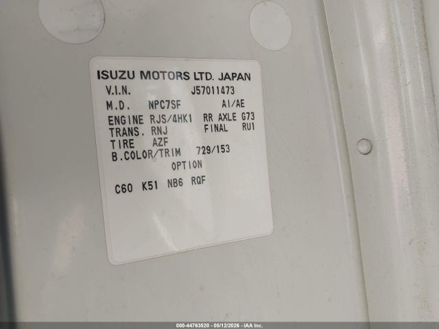 Продаж на аукціоні авто 2005 Isuzu W3s042 Npr Dsl Reg, vin: JALB4B16757011473, номер лоту: 44763520