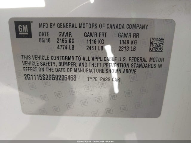 Chevrolet Impala 2lt 2016 2G1115S36G9206468 Image 9