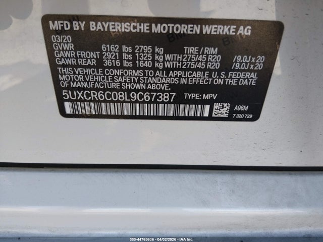 5UXCR6C08L9C67387 BMW X5 Xdrive40i