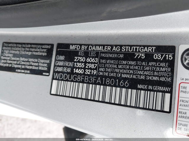 Продажа на аукционе авто 2015 Mercedes-benz S 550 4matic, vin: WDDUG8FB3FA180166, номер лота: 44763653