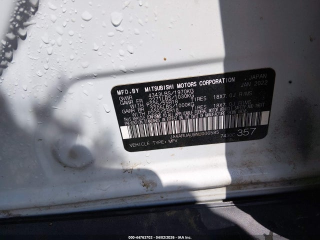 Продаж на аукціоні авто 2022 Mitsubishi Outlander Sport 2.0 Be Awc/2.0 Es Awc/2.0 Le Awc/2.0 Se Awc/2.0 Se Special Edition Awc, vin: JA4ARUAU9NU006585, номер лоту: 44763702