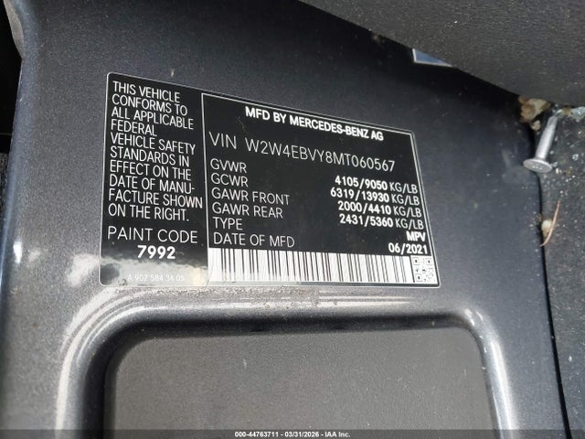 Freightliner Sprinter 2500 Standard Roof V6 2021 W2W4EBVY8MT060567 Image 9