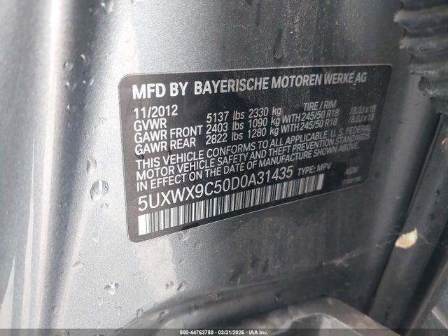 44763780 :رقم المزاد ، 5UXWX9C50D0A31435 vin ، 2013 Bmw X3 Xdrive28i مزاد بيع