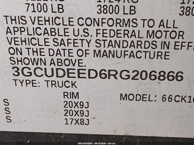 Продаж на аукціоні авто 2024 Chevrolet Silverado 1500 4wd  Short Bed Rst, vin: 3GCUDEED6RG206866, номер лоту: 44763805