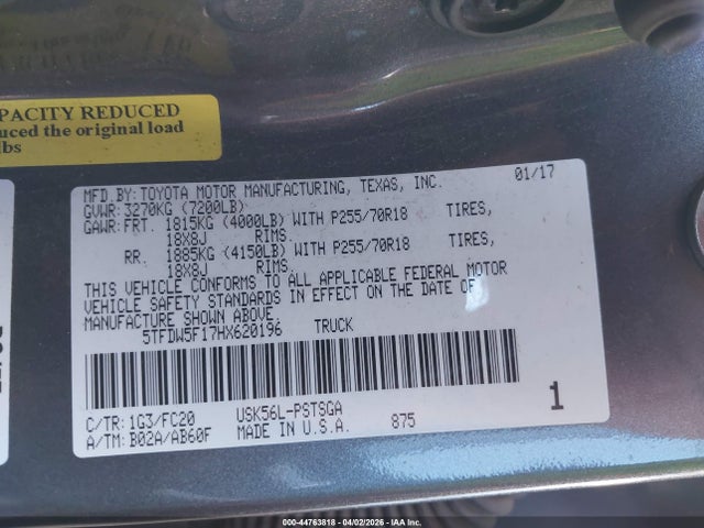Aukcja sprzedaży 2017 Toyota Tundra Sr5 5.7l V8, vin: 5TFDW5F17HX620196, numer aukcji: 44763818