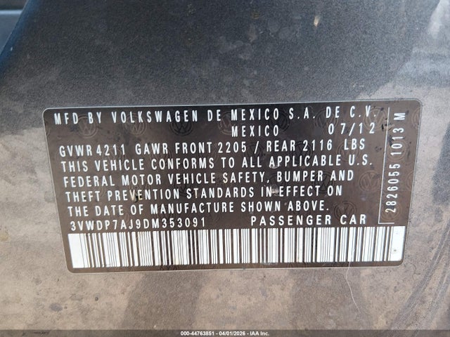 2013 VOLKSWAGEN JETTA 3VWDP7AJ9DM353091 Photo 8