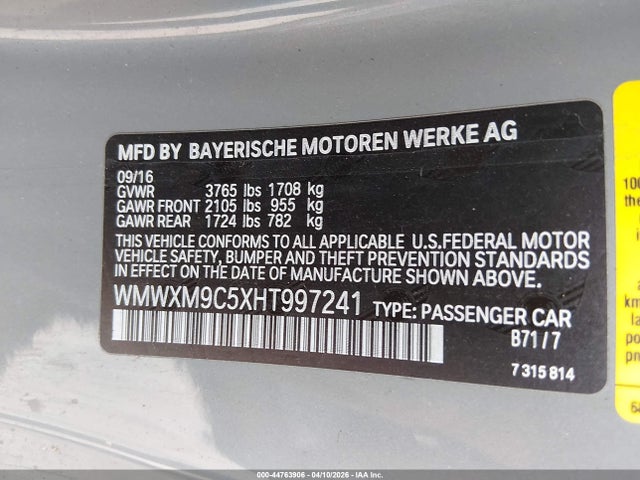 2017 MINI HARDTOP WMWXM9C5XHT997241 Photo 8