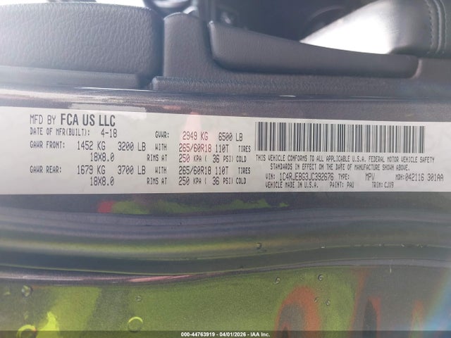 1C4RJEBG3JC392676 Jeep Grand Cherokee Limited 4x2