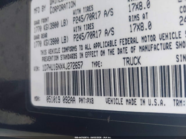 2004 DODGE RAM 1500 1D7HU16NX4J272657 Photo 8