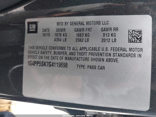 Buick Verano 2016 1G4PP5SK7G4119698 Image 9