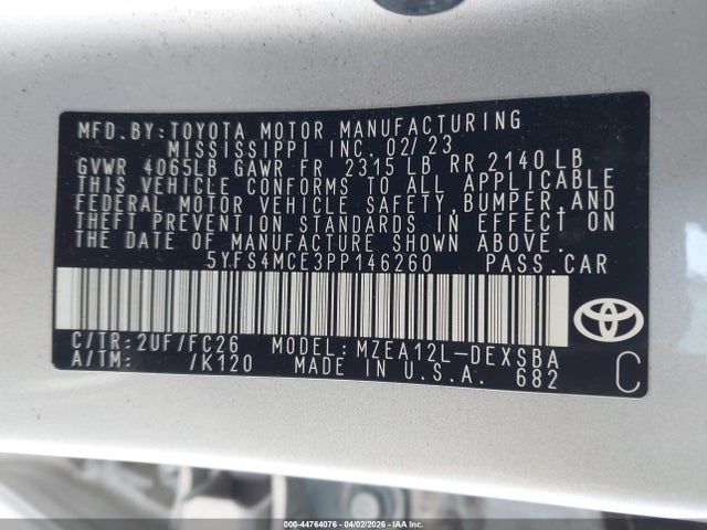 Toyota COROLLA SE 2023 5YFS4MCE3PP146260 Image 9