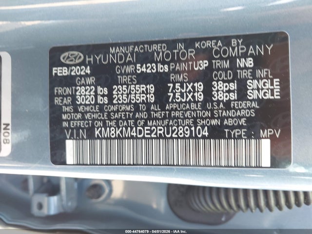 2024 Hyundai Ioniq 5 Se მანქანა იყიდება აუქციონზე, vin: KM8KM4DE2RU289104, აუქციონის ნომერი: 44764079