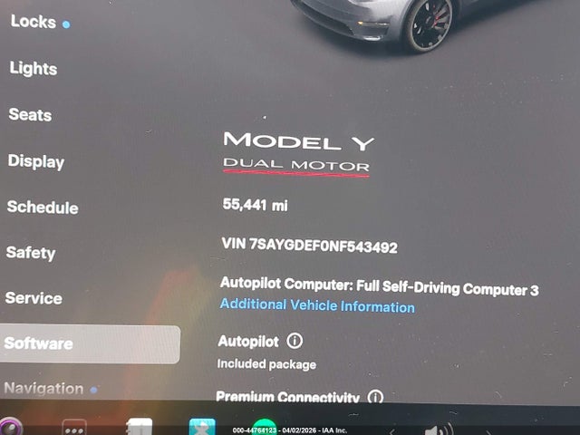 7SAYGDEF0NF543492 Tesla Model Y Performance Dual Motor All-wheel Drive