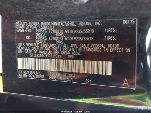 2015 TOYOTA SIENNA 5TDDK3DC9FS111511 Photo 8