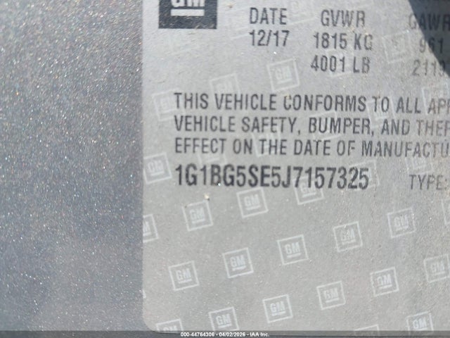 2018 CHEVROLET CRUZE 1G1BG5SE5J7157325 Photo 8