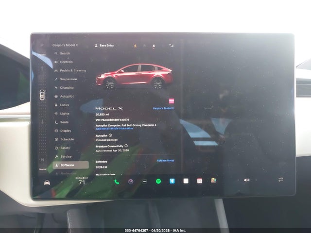 44764307 :رقم المزاد ، 7SAXCBE58RF440572 vin ، 2024 Tesla Model X Long Range مزاد بيع