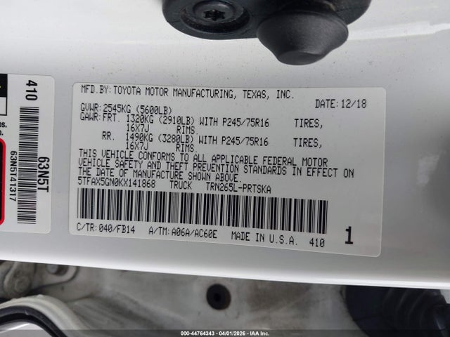 2019 TOYOTA TACOMA 5TFAX5GN0KX141868 Photo 8
