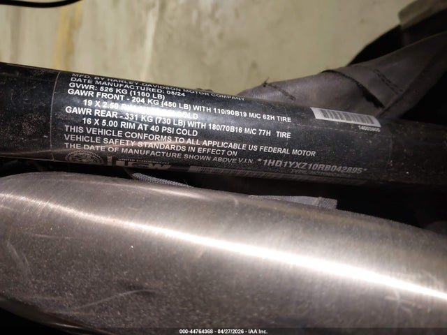 2024 Harley-davidson Fxlrst მანქანა იყიდება აუქციონზე, vin: 1HD1YXZ10RB042895, აუქციონის ნომერი: 44764368